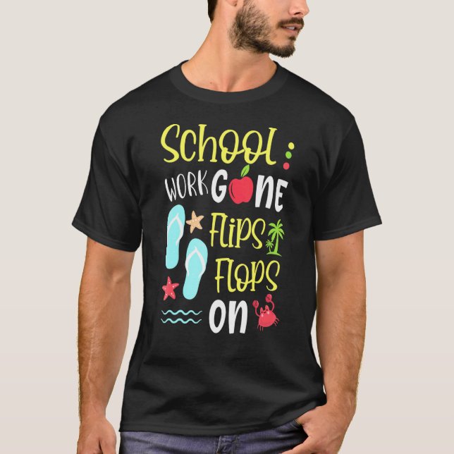 T-shirt Dernier Jour De L'École Enseignant Le Travail De L (Devant)