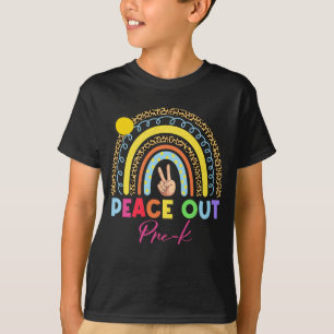 T-shirt Dernier jour d'école maternelle Léopard Arc-en-cie
