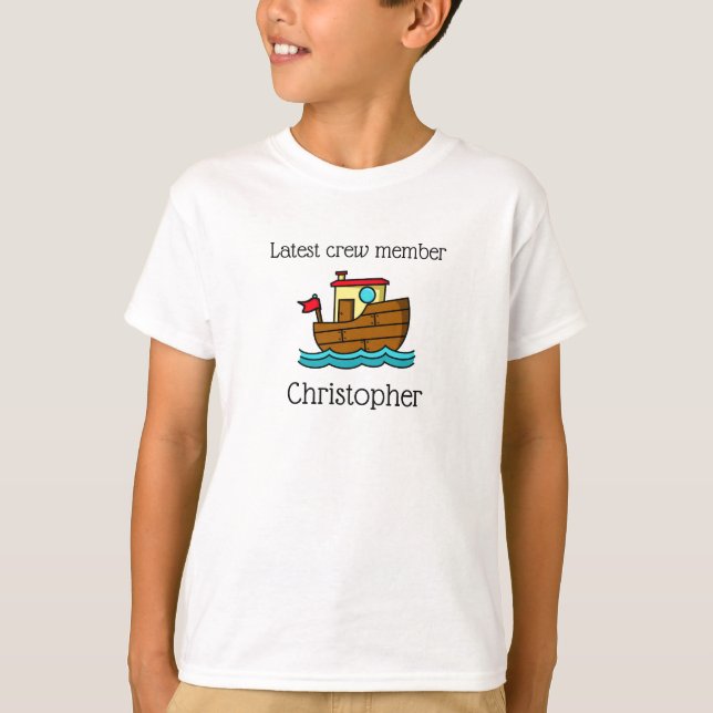 T-shirt Dernier membre d'équipage remorqueur Bateau person (Devant)
