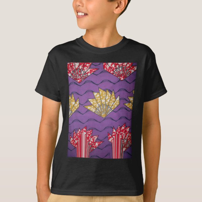 T-shirt Dernière Afrique Wavy Traditionnelle Mode Art Moti (Devant)