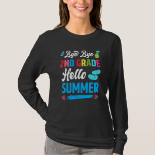 T-shirt Dernière journée de l'école Bye Bye 2e année Bonjo