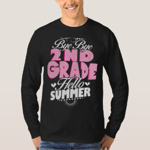 T-shirt Dernière journée de l'école Bye Bye 2e année Bonjo