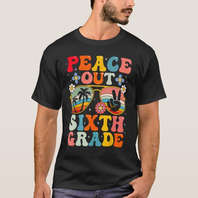 T-shirt Dernière journée de l'école Peace Out Enseignant d (Devant)
