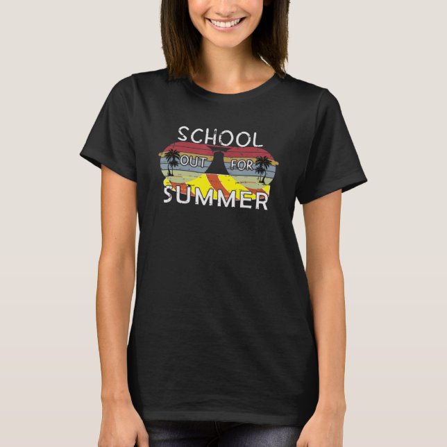 T-shirt Dernière Journée Rétro Des Écoles Scolaires Sortie (Devant)
