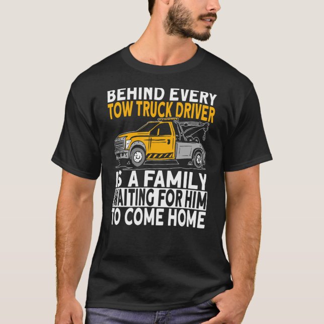 T-shirt Derrière chaque conducteur de camion remorque (Devant)