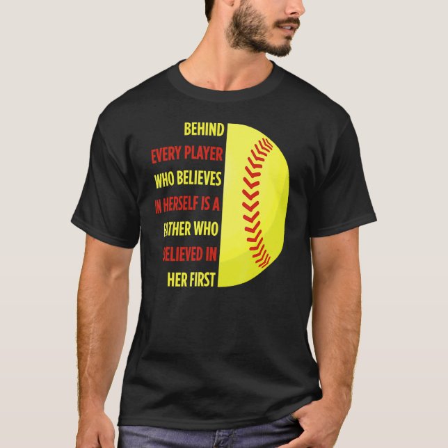 T-shirt Derrière Chaque Joueur Est Un Père Softball Papa D (Devant)