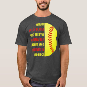 T-shirt Derrière Chaque Joueur Est Un Père Softball Papa D