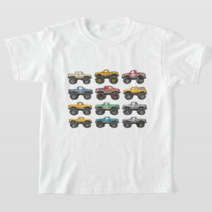 T-shirt Des Camions Monstres Colorés pour les Enfants