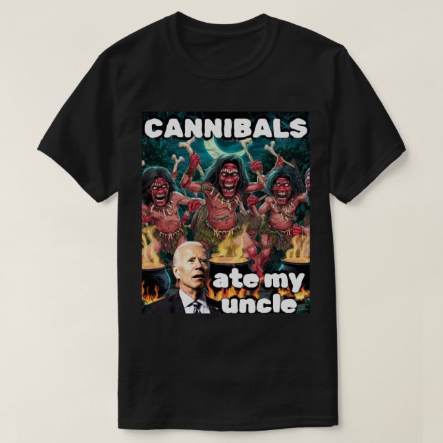 T-shirt Des cannibales ont mangé mon oncle  (Design devant)