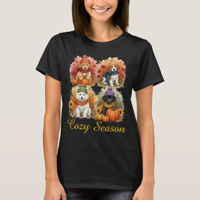 T-shirt des chiots d'automne mignons (Devant)