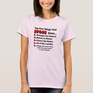 T-shirt des cinq choses que maman fait