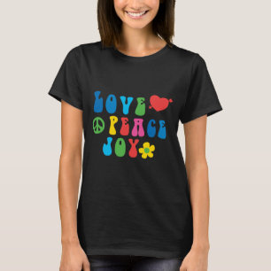 T-shirt des femmes de base de joie de paix d'amour