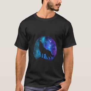 T-shirt Des Femmes Qui Hurlent Le Loup Sous La Pleine lune