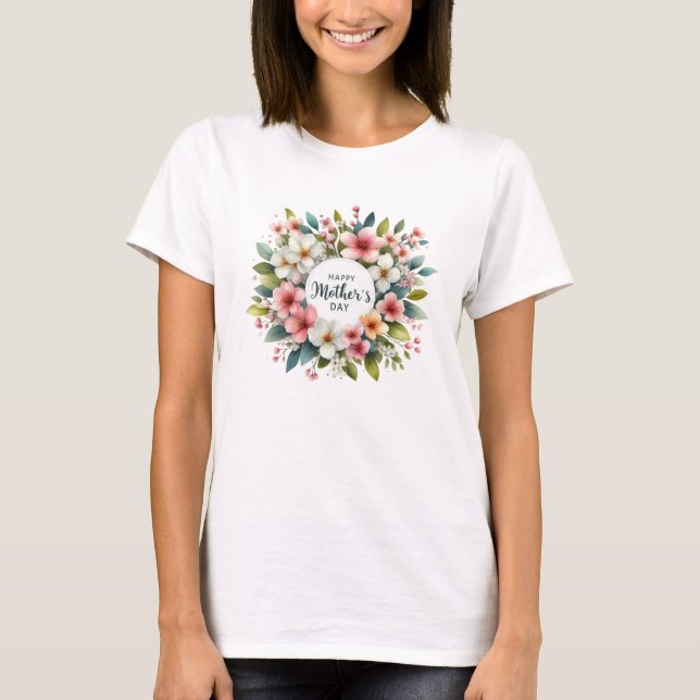 T-shirt Des fleurs de printemps assez rougies courent la f (Devant)