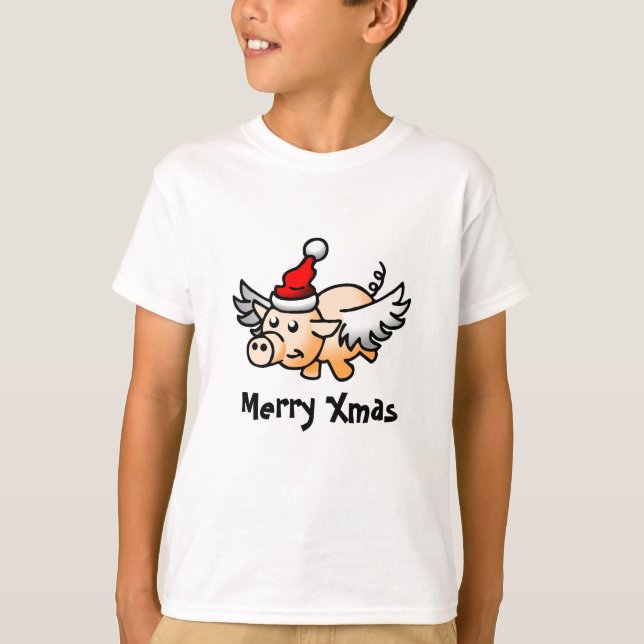 T-shirt des garçons de cochon volant (Devant)