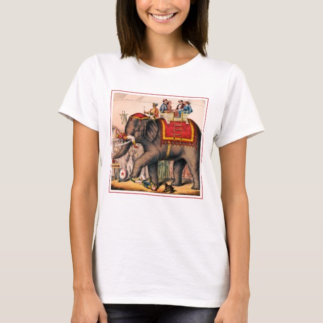 T-shirt Des Hommes Accompagnent Un Acte De Cirque Avec Un  (Devant)
