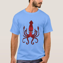 T-shirt des hommes de calmar rouge