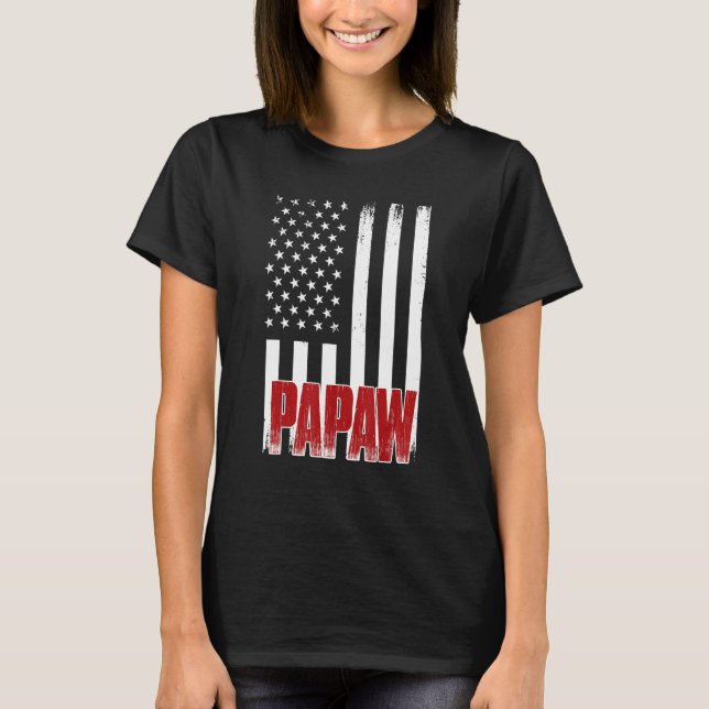 T-shirt Des Hommes Perturbés Drapeau Américain Papaw Pour  (Devant)