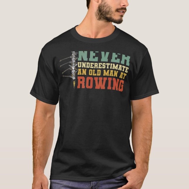 T-shirt Des Hommes Roulent Un Vieux Homme À L'Équipage De  (Devant)