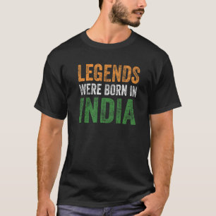 T-shirt Des Légendes Du Drapeau Indien vintage Sont Nées E