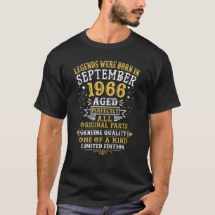 T-shirt Des Légendes Sont Nées En Septembre 1966 56e Anniv