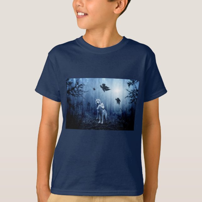 T-shirt des loups dans les bois (Devant)