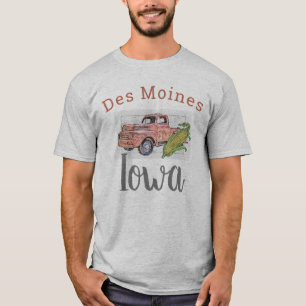 T-shirt Des Moines Iowa, Camion Vintage et Corn 2