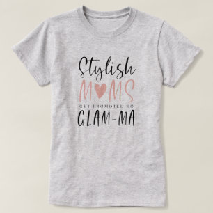 T-shirt Des Moms Élégantes Promues À La Typographie Glam-m