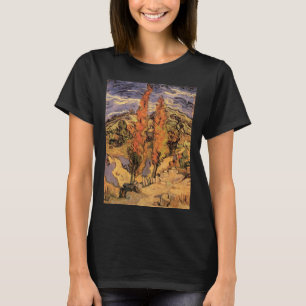 T-shirt Des peupliers sur la route à travers les collines 