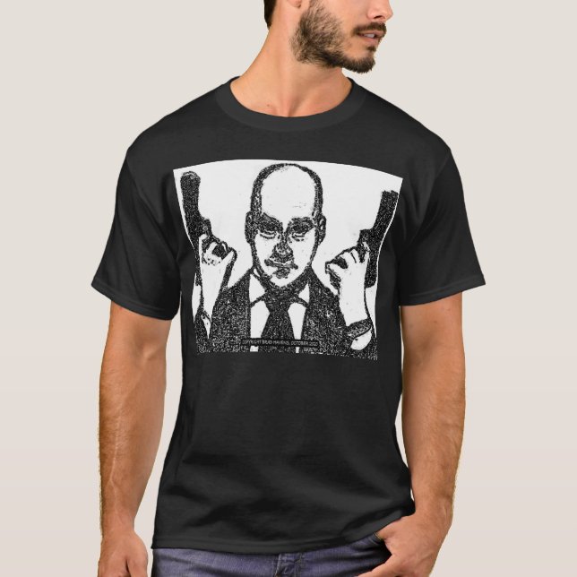 T-shirt Des pirates de l'air durs Salvatore sur un Noir (Devant)