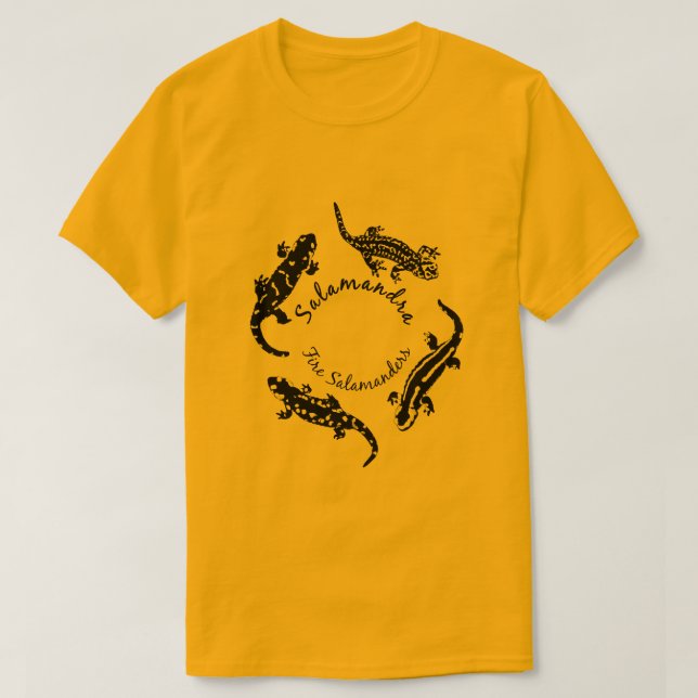 T-shirt Des salamandres d'incendie sur une bague (logo noi (Design devant)