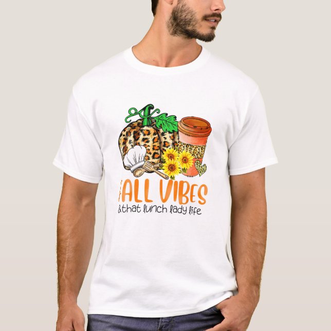 T-shirt Des Vibes Automatiques Et Ce Citrouille Lunch Lady (Devant)
