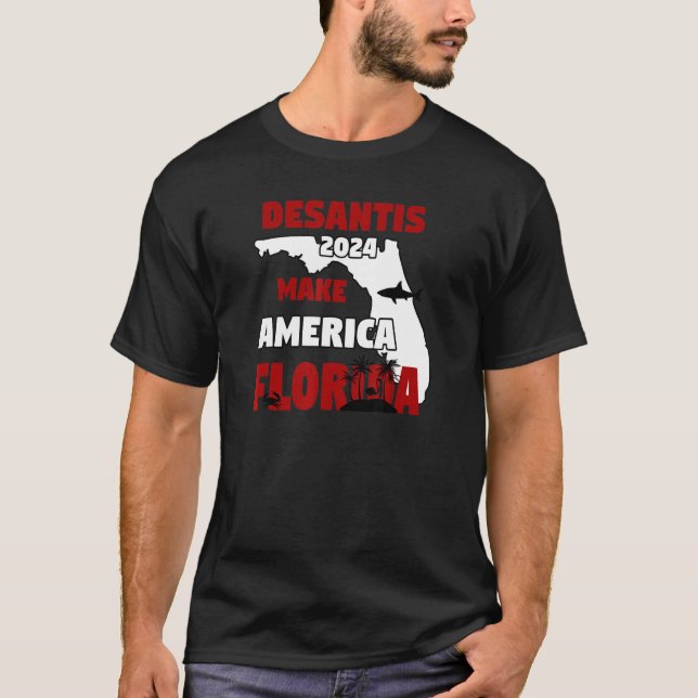 T-shirt Desantis 2024 Make America Florida Flamant rose Sh (Devant)