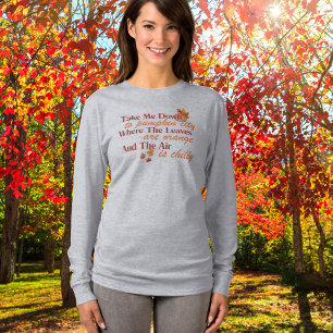 T-shirt Descendez-Moi À Citrouille City Longtemps Sleeve T