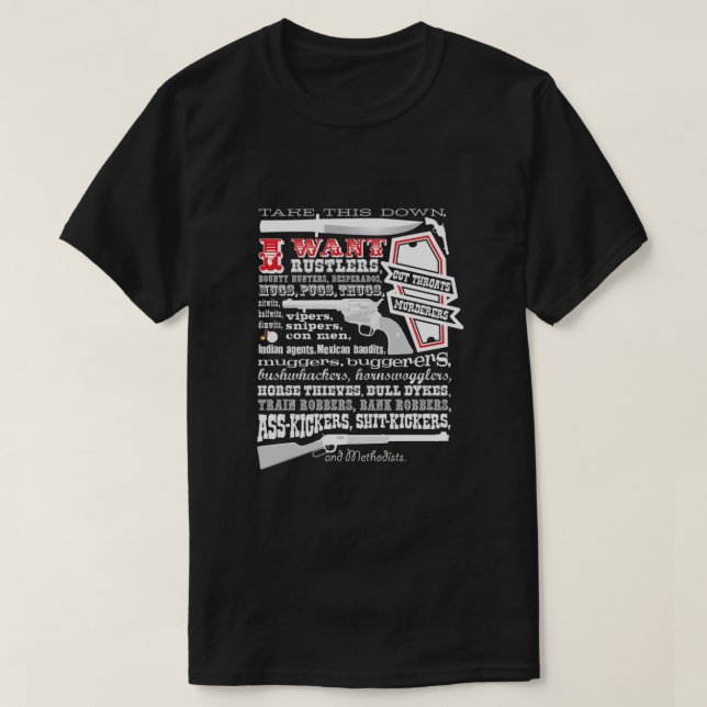T-shirt Descends-Le Je Veux Des Selles Lames (Design devant)