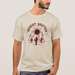 T-shirt Desert Drifter Retro Cactus Sunset Western Pays