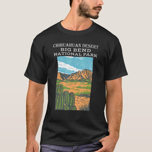 T-shirt Désert du Chihuahuan Parc national Big Bend Campin (Devant)