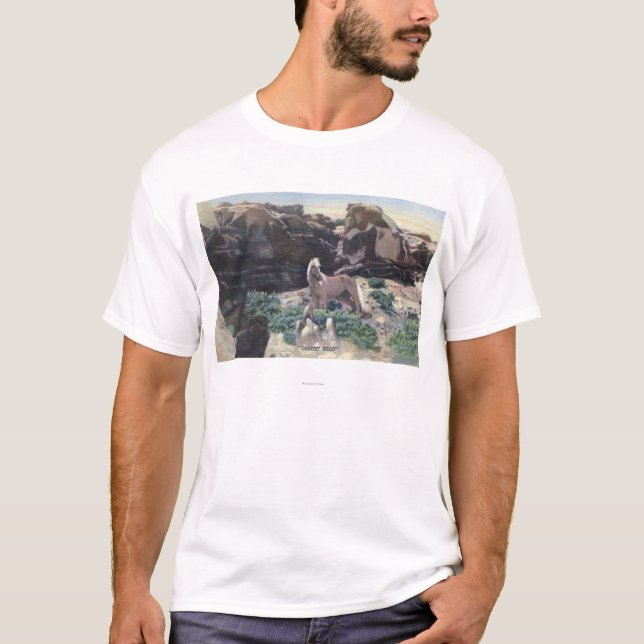 T-shirt Désert rouge, WY - étalon sauvage de palomino (Devant)
