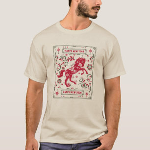 T-shirt Design 2026 Chinese New Year in red