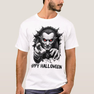 T-shirt Design 3D Dracula Vampire Happy Halloween heureux