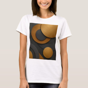 T-shirt Design abstrait géométrique noir et or de luxe