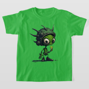 T-shirt Design Alien De Dessin Profitant Du Cool De Cône D