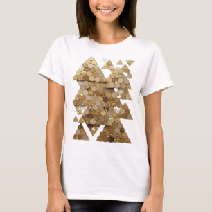 T-shirt Design Arbre Doré Or Classique