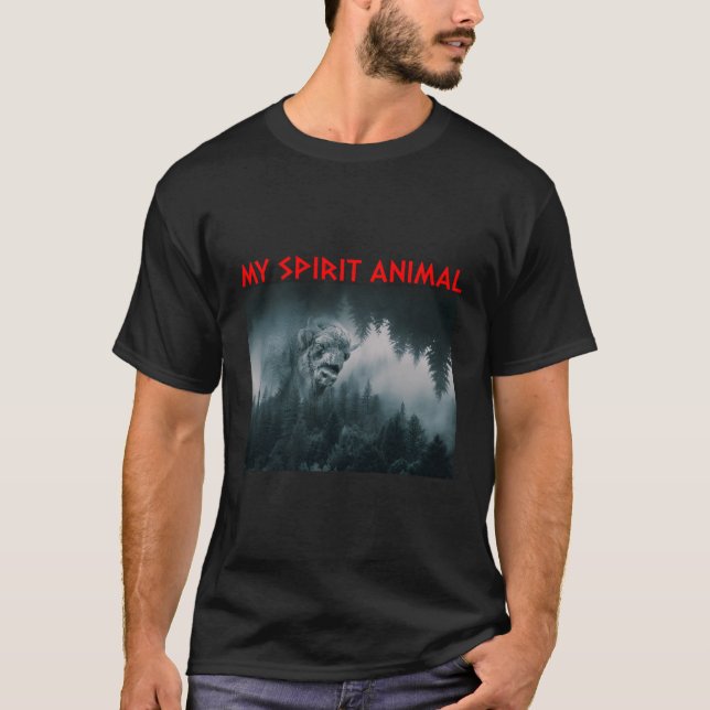 T-shirt Design artistique Mon esprit Bison animal animal (Devant)