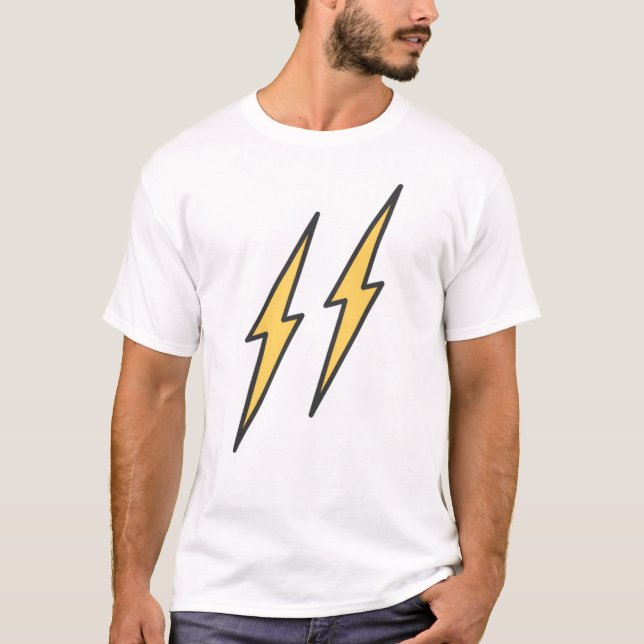 T-Shirt design avec icône de double éclair (Devant)