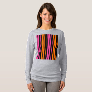 T-shirt Design bandes verticales orange rose noir