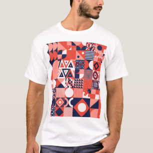 T-shirt Design Bauhaus rétro, géométrique coloré.