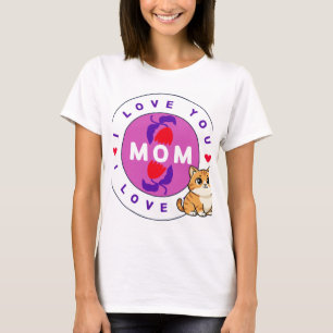T-shirt design chat et maman
