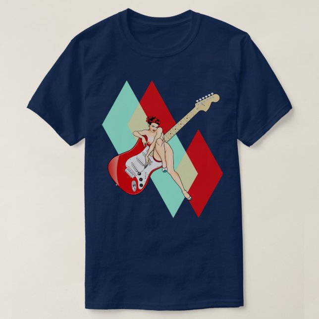 T-shirt Design classique du milieu du siècle PinUp fille e (Design devant)