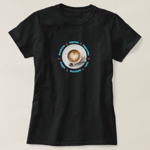 T-shirt design cœur lait café